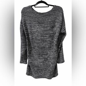 Ellen Tracy Black & Gray Marled Scoop Neck Sweater